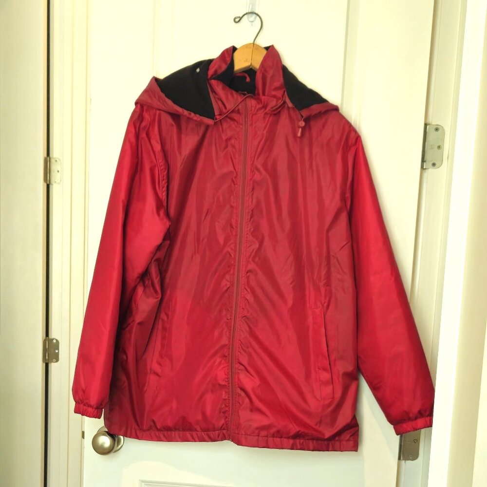 Totes lightweight jacket, hooded, maroon, size Large